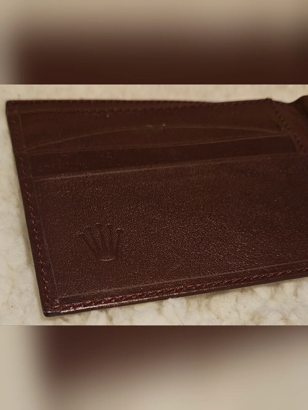Authentic Vintage Rolex Vintage Burgundy Leather Bifold Wallet Genève Suisse Men